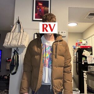 Eddie Bauer Men's Tan Puffer Jacket